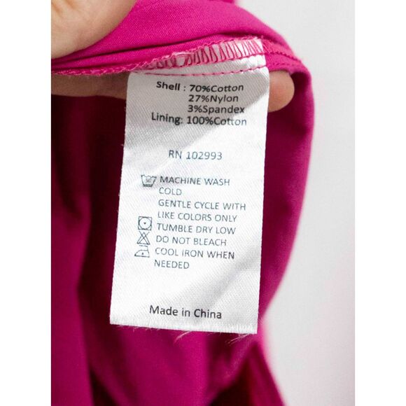 Peter Som Hot Pink Tiered Barbiecore Cross Back Semi Formal Summer Midi Dress 6 - Picture 15 of 15